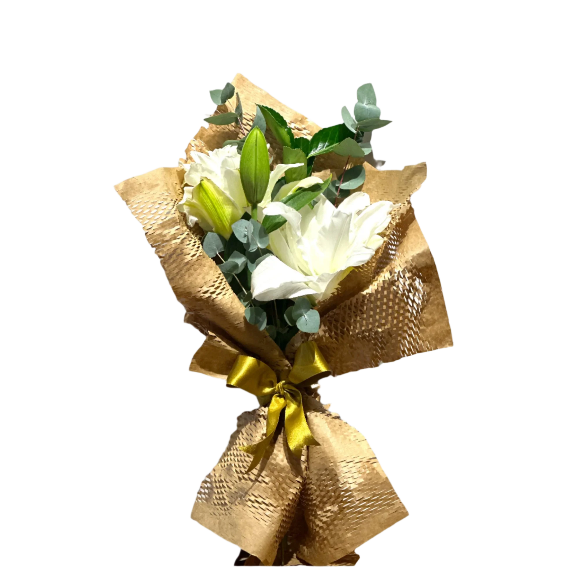 Buquê de Lírios Brancos com Eucalipto - Pureza e Elegância